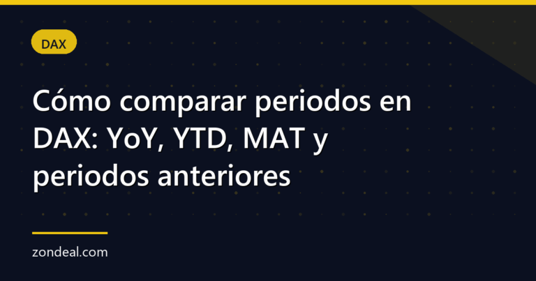 Cómo comparar periodos en DAX: YoY, YTD, MAT y periodos anteriores