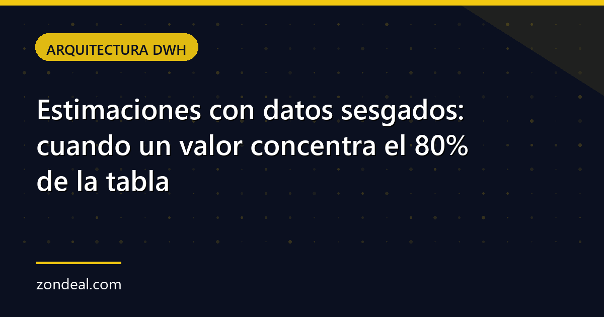 Estimaciones con datos sesgados: cuando un valor concentra el 80% de la tabla