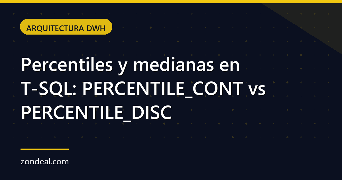 Percentiles y medianas en T-SQL: PERCENTILE_CONT vs PERCENTILE_DISC