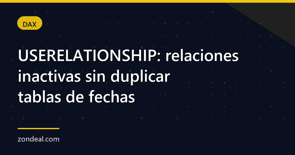 USERELATIONSHIP: relaciones inactivas sin duplicar tablas de fechas